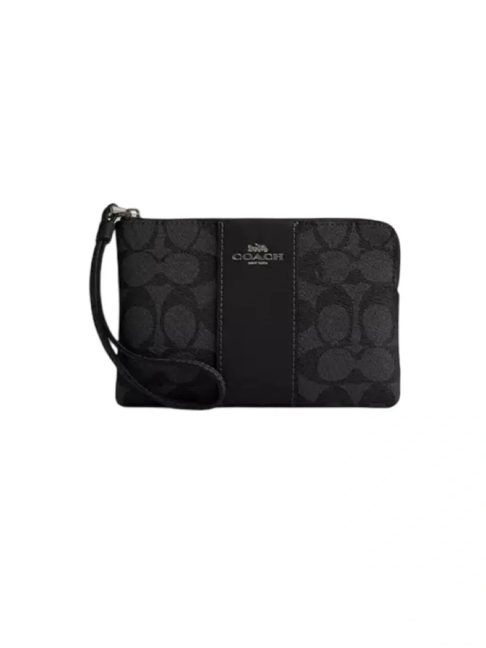 Coach Corner Zip Signature Wristlet